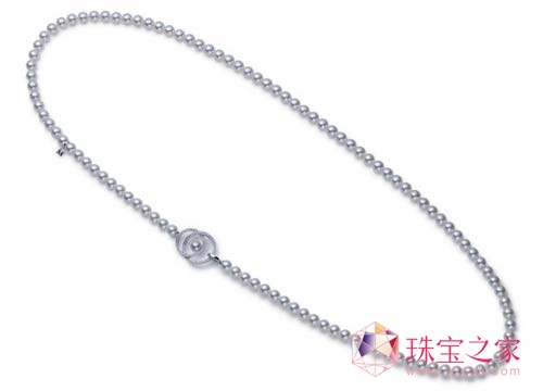 18K白金日本Akoya珍珠項鏈配鉆石